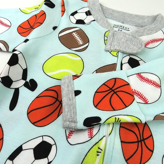 HonestBaby Baby Celebration Sleep & Play Footed One-Piece Pajama Sleeper 100% Organic Cotton