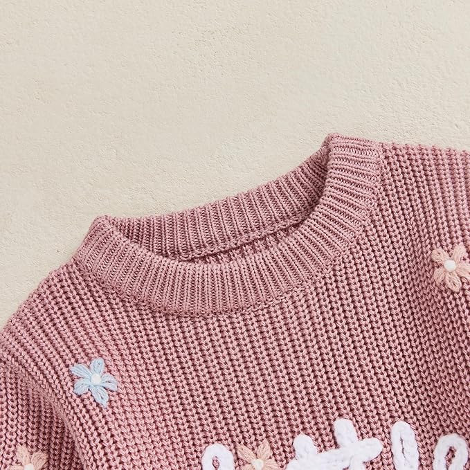 FYBITBO Baby Girl Boy Sweater Knit Oversized Pullover Sweatshirt Romper Onesie Warm Fall Winter Clothes Outfit Newborn