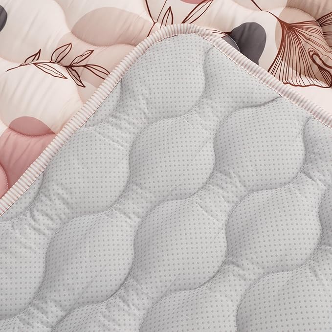 Bunnikins & Clover Baby Play Mats for Floor, 50"x50" Thicken Soft Play Mat, Foldable and Non Slip One-Piece Crawling Mat, Machine Washable Foam Play Mat for Baby, Toddlers Infants, Tummy Time