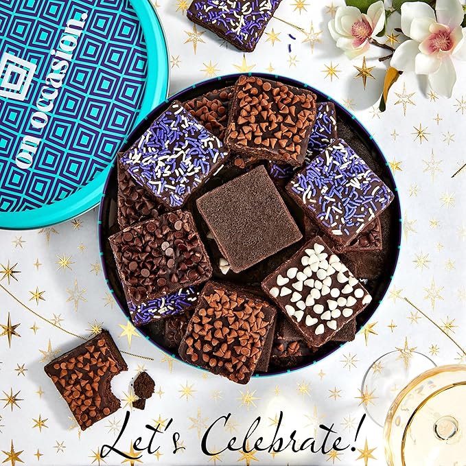 On Occasion Chocolate Brownies Individually Wrapped – Fudge Dessert Gift Box – Gourmet Fresh Baked Treats – Premium Bakery Selection
