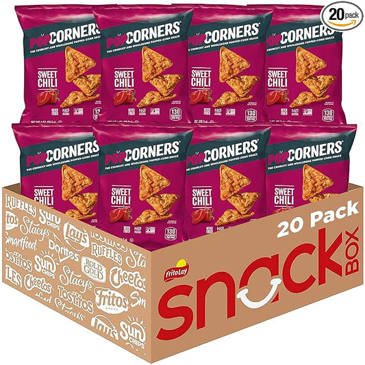 PopCorners Popped Corn Snacks, Sweet Chili, 1 Ounce (Pack of 20) (Packaging May Vary)