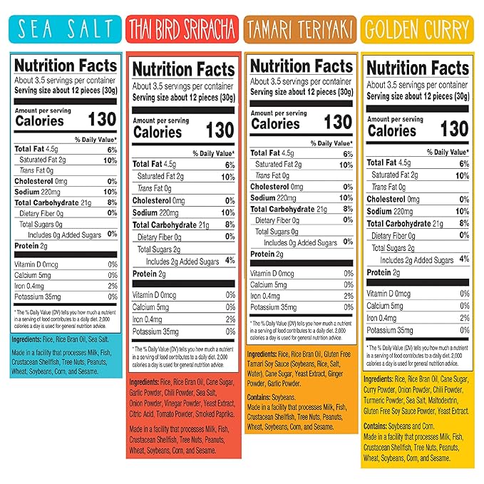 Sun Tropics Mochi Snack Bites, Variety Pack- 3.5 oz (6 Pack) - Crunchy Mochi Snacks - Gluten Free & Dairy Free, No MSG - Asian Rice Snacks