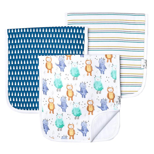 Copper Pearl Baby Burp Cloth Large 21''x10'' Size Premium Absorbent Triple Layer 3 Pack Gift Set “Max