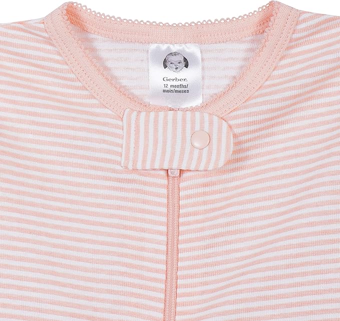 Gerber Baby Girls' 2-Pack Footed Pajamas