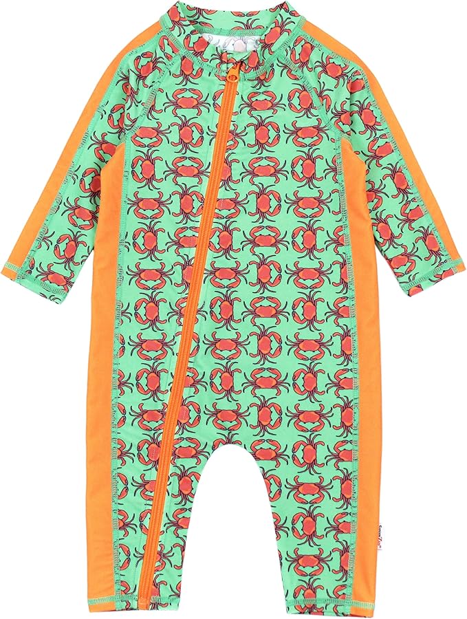 SwimZip Boys' Long-Sleeve UPF 50+ Swimsuit for Baby, Toddler, & Little Boys