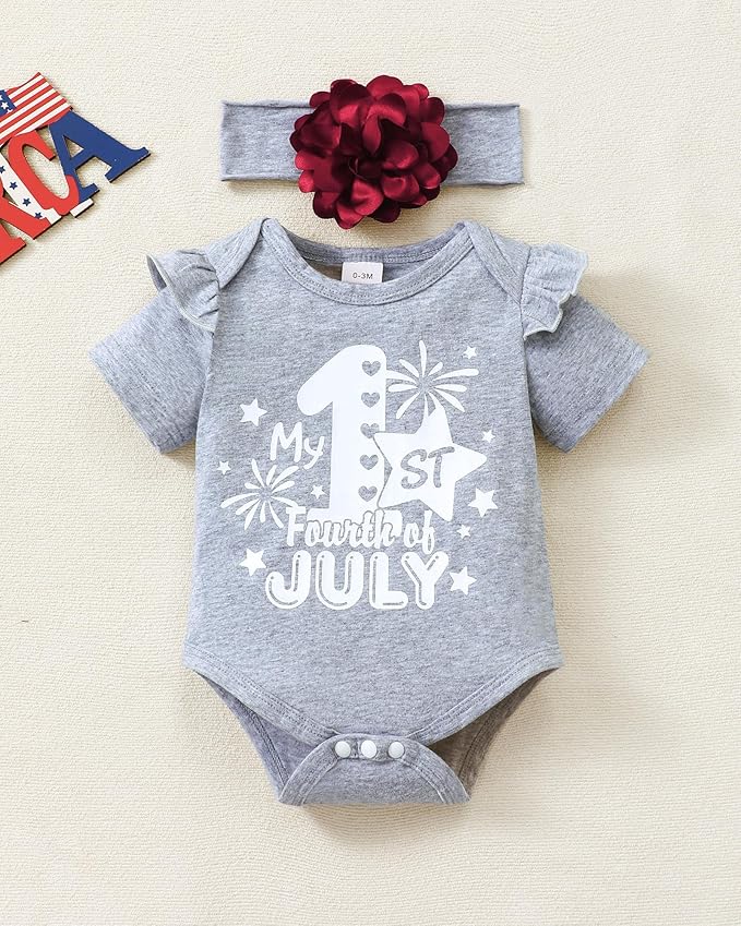 SUNNY PIGGY Newborn Baby Girl Clothes Infant Outfits Romper Floral Fall Outfit Bell Bottoms Pant Sets Hat Headband Flowerpant