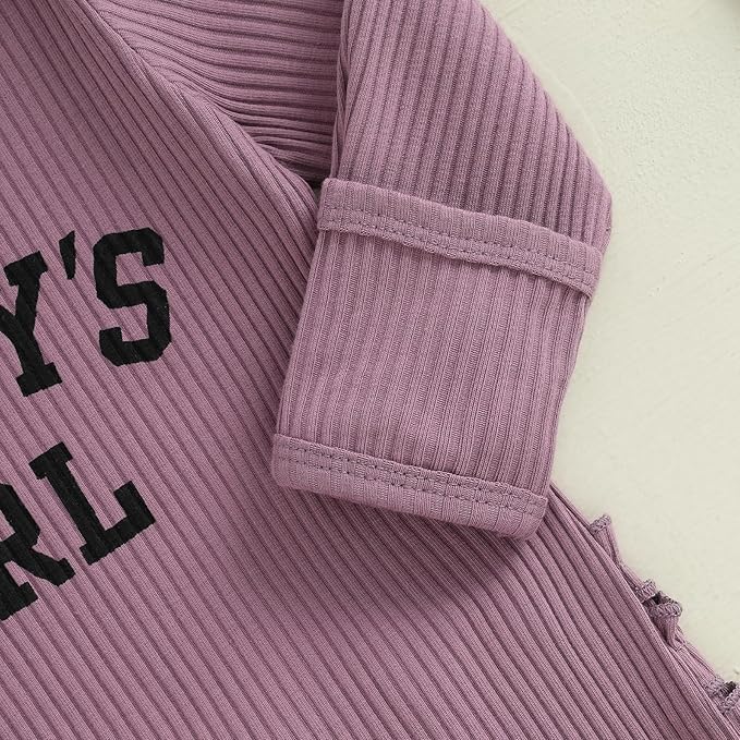 Newborn Baby Girls Rompers Knit Round Neck Long Sleeve Infant Fall Jumpsuits with Headband Coming Home Outfit