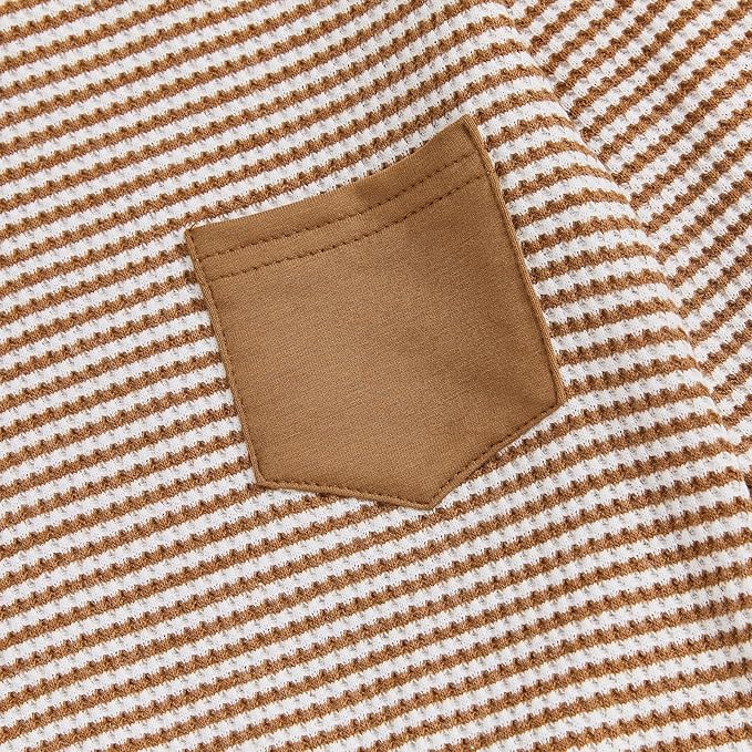 Baby Boy Toddler Fall Outfit Striped Sweatshirt Toddler Boy Winter Waffle Clothes 3 6 12 18 Months 2 3 T Pant Set