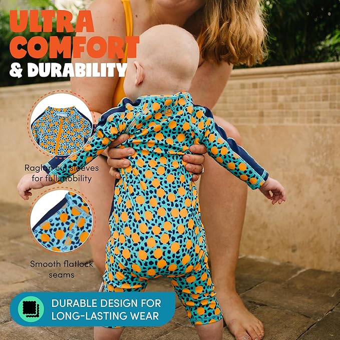 SwimZip Boys' Long-Sleeve UPF 50+ Swimsuit for Baby, Toddler, & Little Boys