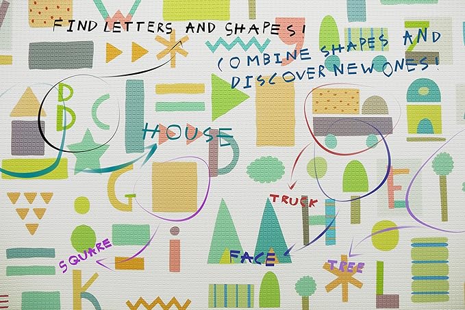 Baby Care Play Mat (Large, Sea Petals - Pink) 82'' x 55'' Original One-Piece Reversible Rollable Waterproof Play Mat for Infants, Babies, Toddler, and Kids