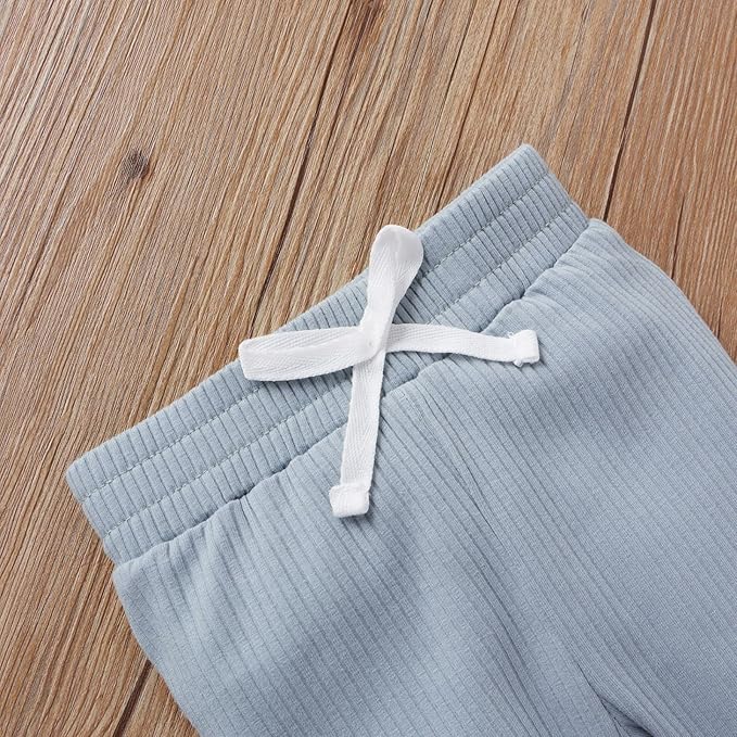 CIYCUIT Newborn Baby Boy Clothes Ribbed Knit Long Sleeve Bodysuit Pants 2-Piece Fall Winter Outfits