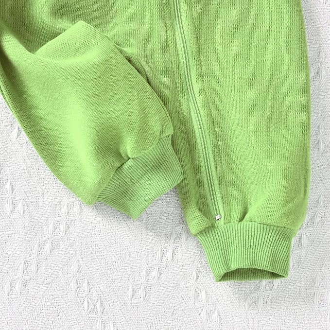Unutiylo Unisex Baby Boys Girls Long Sleeve Infant Baby Zipper Hooded Jumpsuits Romper Loose Outfit Clothes