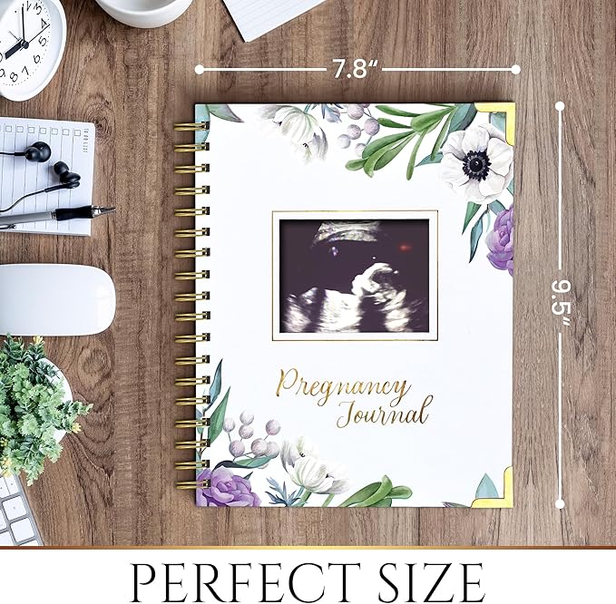 Elegant Pregnancy Journal, Pregnancy Diary Memories and Memories of the Baby, Journal For Pregnancy with Spaces to Save Your Best Memories, Images and First Footprints of Your Baby, Album.