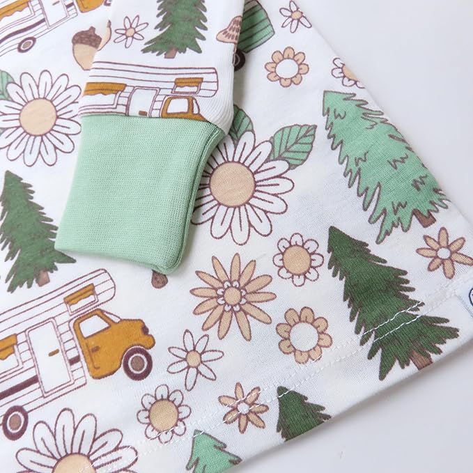 HonestBaby 2-Piece Pajamas Sleepwear Pjs 100% Organic Cotton for Baby, Toddler, Kids, Boy