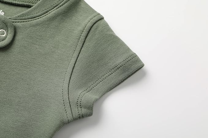 Owlivia Baby Boy Romper, Unisex Short-sleeve Summer Outfit, 100% Organic Cotton Girl One-Piece Jumpsuit