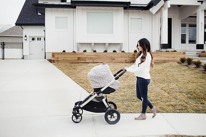 Baby Car Seat Cover Canopy and Nursing Cover Multi-Use Stretchy 5 in 1 Gift Midway by Copper Pearl