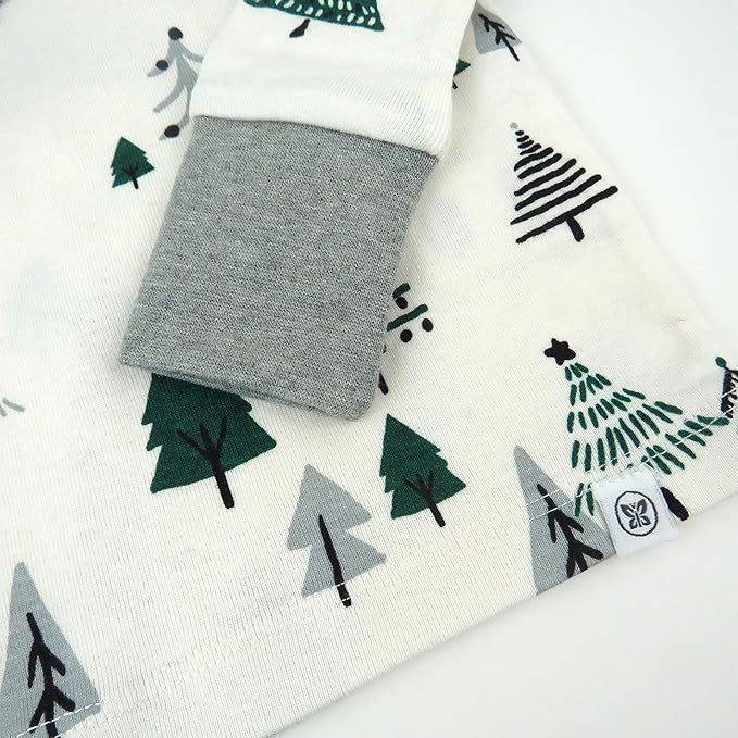 HonestBaby 4 Piece Pajamas Sleepwear Pjs 100% Organic Cotton for Infant Baby and Toddler Boys, Girls, Unisex