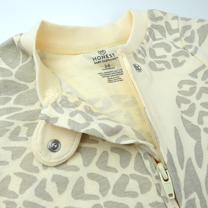 HonestBaby Baby Sleep N' Play One-Piece Zip-Front Footed Organic Cotton Pajama Sleeper