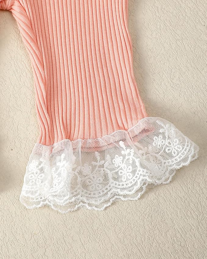 Renotemy Newborn Baby Girl Clothes Outfits Infant Romper Ruffle Floral Pants Cute Toddler Baby Girl Clothes Set