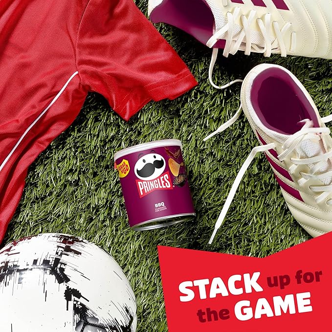 Pringles Potato Crisps Chips, Lunch Snacks, Office and Kids Snacks, Grab N' Go, BBQ (12 Cans)