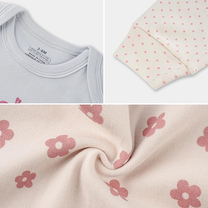 Baby Newborn Layette 10-Piece Sets Cotton Bodysuits Pants Sets for Baby Boys Girls Toddler Unisex Baby Gift Set