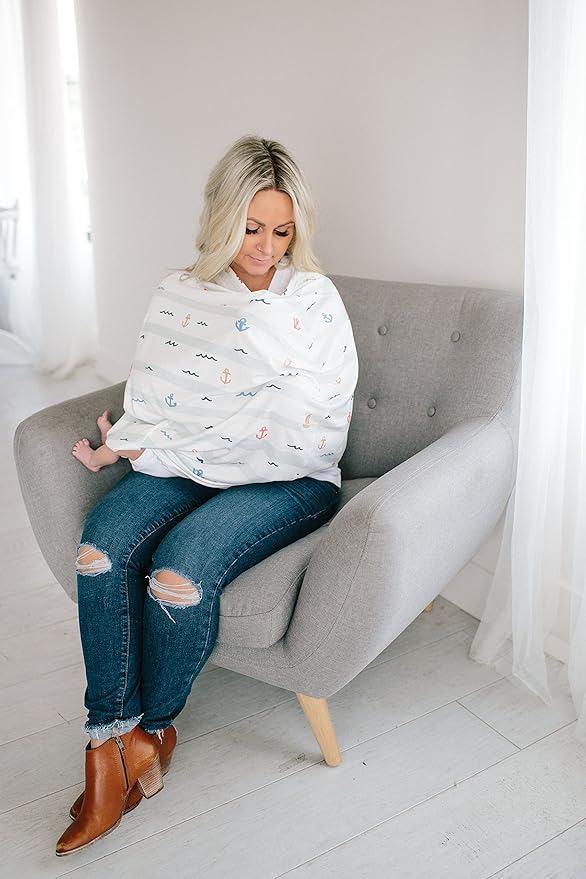 Baby Car Seat Cover Canopy and Nursing Cover Multi-Use Stretchy 5 in 1 Gift Newport by Copper Pearl