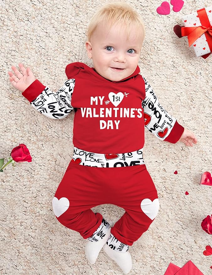 Fommy Newborn Baby Boy Clothes Plaid Letter Print Long Sleeve Hoodies + Long Pants 2PCS Fall Winter Outfits Set