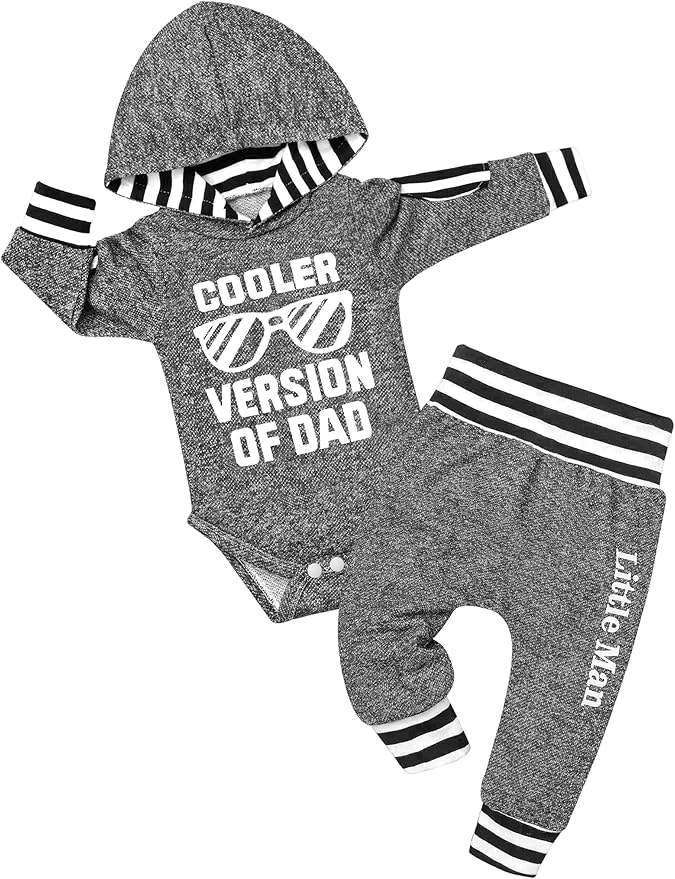 Fommy Newborn Baby Boy Clothes Plaid Letter Print Long Sleeve Hoodies + Long Pants 2PCS Fall Winter Outfits Set