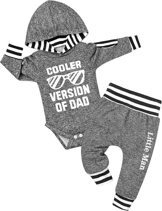 Fommy Newborn Baby Boy Clothes Plaid Letter Print Long Sleeve Hoodies + Long Pants 2PCS Fall Winter Outfits Set