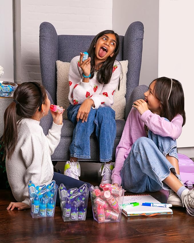 Baby Bottle Pop Candy Pink Lollipops, 10 Ct Bulk Lollipops with Dipping Powder in Pink Strawberry Flavor, Full Size, Individually Wrapped Hard Candy For Gender Reveal, Baby Showers & Goodie Bags