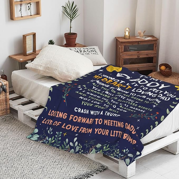 New Dads Gifts, First Time Dad Gifts, Expectant Dads Gift, Dad to be Gift Est 2025 - Flannel Blanket and Throws 50x60in