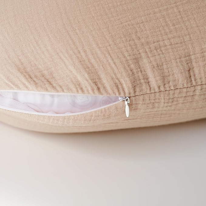 Konssy Muslin Nursing Pillow Covers, 100% Cotton Soft & Adorable Covers for Breastfeeding Pillows, Slipcovers for Newborn Baby Boys & Girls