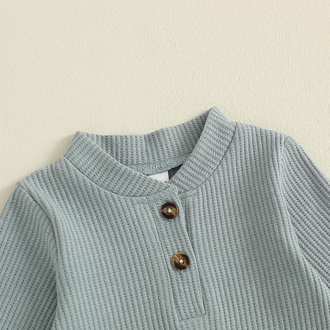 CIYCUIT Newborn Baby Boy Clothes Ribbed Knit Long Sleeve Bodysuit Pants 2-Piece Fall Winter Outfits