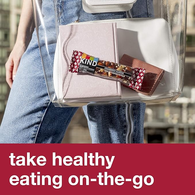 KIND Nut Bars, Cranberry Almond, Healthy Snack Bars, Gluten Free, Low Sugar, 6g Protein, 12 Count