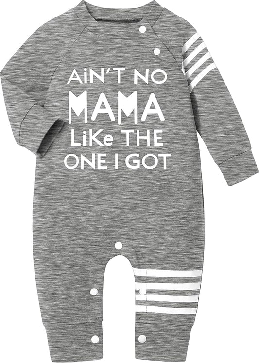 Baby Boy Clothes Infant Mamas Print Romper Stripe Sleeve Outfits Fall Winter Baby Clothing Jumpsuit