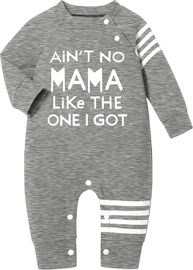 Baby Boy Clothes Infant Mamas Print Romper Stripe Sleeve Outfits Fall Winter Baby Clothing Jumpsuit