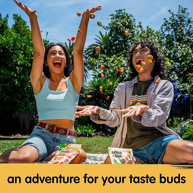 Snak Club Tajin Pineapple Rings Gummy Candy, Fruit Candy Gummies with Chili and Lime Seasoning, Mild, Gluten-Free and Vegan Snacks, 11 oz Resealable Bag