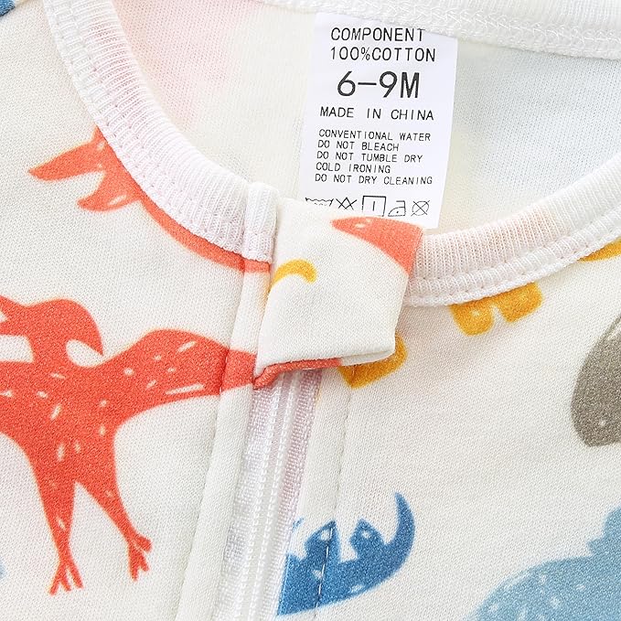 Baby Boy Girl Romper Short Sleeve 100% Cotton Bodysuit Outfits 2 Way Zipper Jumpsuit