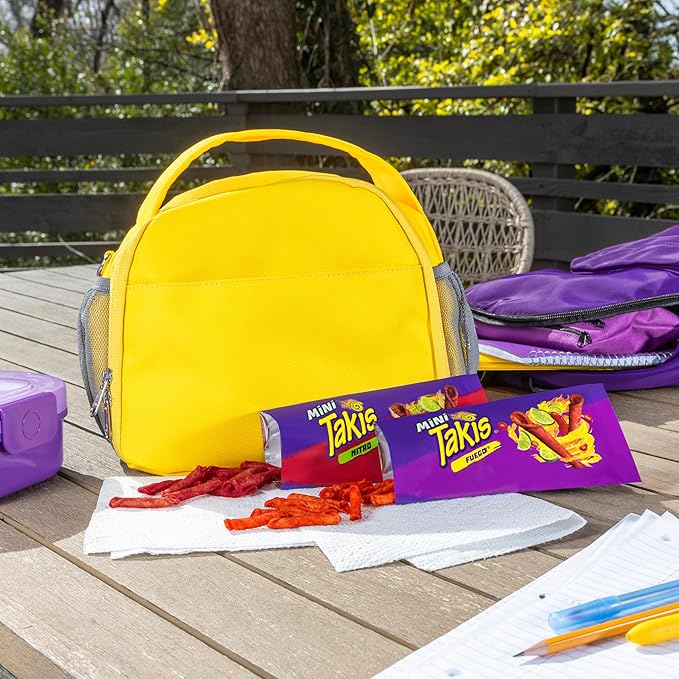 Takis Mini 25PK Bite Size Variety Pack, Assorted Flavored Mixed Rolled Tortilla Chips – (15) Fuego Mini (10) Nitro Mini