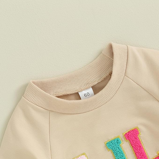 Infant Baby Girl Fall Outfit Sweatshirt Romper Letter Embroidery Jumpsuit Big Lil Sis Matching Newborn Winter Clothes