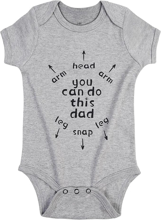 Cnins Funny Baby Bodysuit & Daddy Matching Cotton Outfit for Wild One 1st Birthday, Unisex Newborn Infant Clothes 0-24M