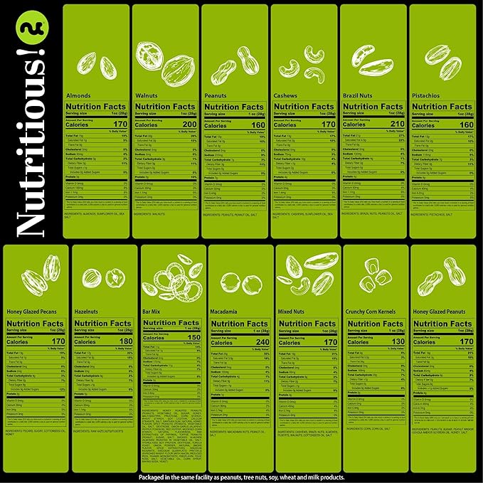 NUT CRAVINGS - Mixed Nuts Gift Basket in Reusable Diamond Wooden Tray + Green Ribbon (13 Assortments) Food Arrangement, Healthy Snack Care Package, Food Assortments