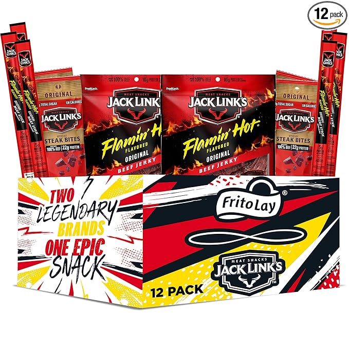 Frito Lay Jack Link's Meats Hot & Spicy Sampler Variety Pack, (Pack of 12)