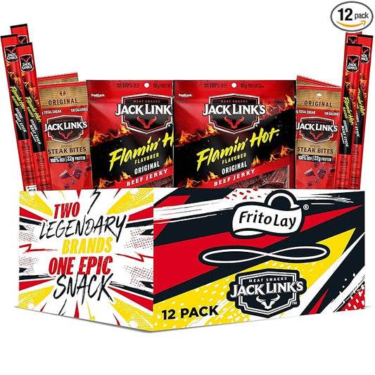 Frito Lay Jack Link's Meats Hot & Spicy Sampler Variety Pack, (Pack of 12)