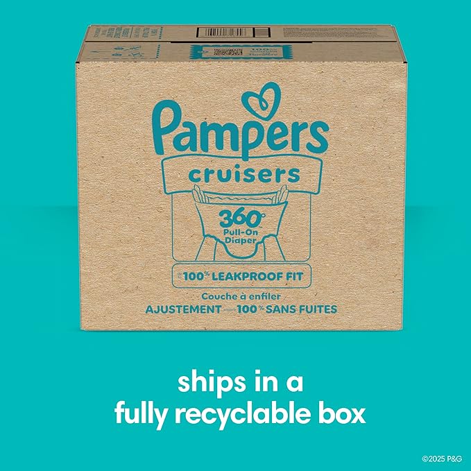 Pampers Diapers - Cruisers 360 - Size 5, 128 Count, Babyproof up to 100% Leakproof Pull-On Diaper
