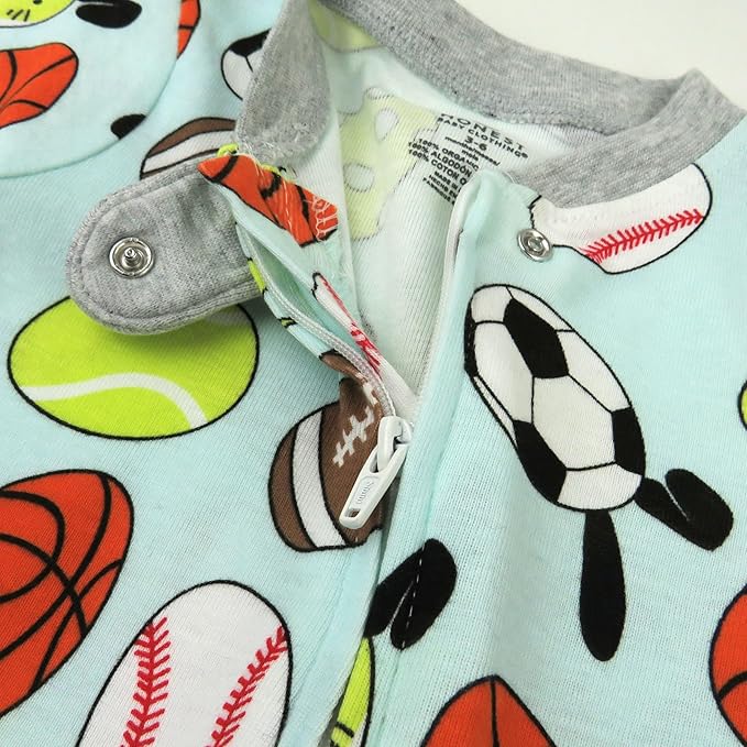 HonestBaby Baby Celebration Sleep & Play Footed One-Piece Pajama Sleeper 100% Organic Cotton