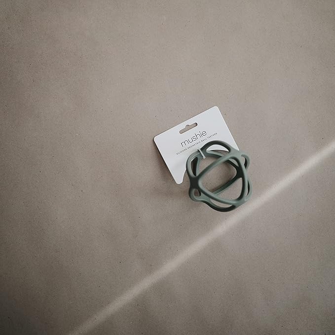 mushie Silicone Baby Teether Ball Toy (Dried Thyme)