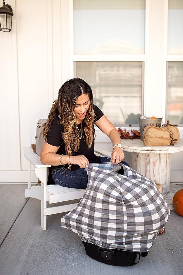 Copper Pearl Multi-Use Cover: Car Seat & Stroller Cover for Sun - Stretchy Fabric, All-Season Use, Stylish Designs, Easy Access for Moms - Scotland