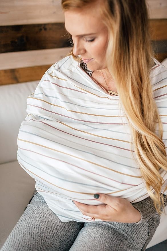 Copper Pearl Multi-Use Cover: Car Seat Covers, Nursing Cover, and Stroller Cover for Sun - Stretchy Fabric, All-Season Use, Stylish Designs, Easy Access for Moms - Piper