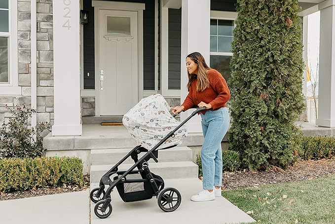 Jo Copper Pearl Multi-Use Cover: Car Seat, Nursing & Stroller Cover - Stretchy Fabric, All-Season, Stylish Designs, Easy Mom Access